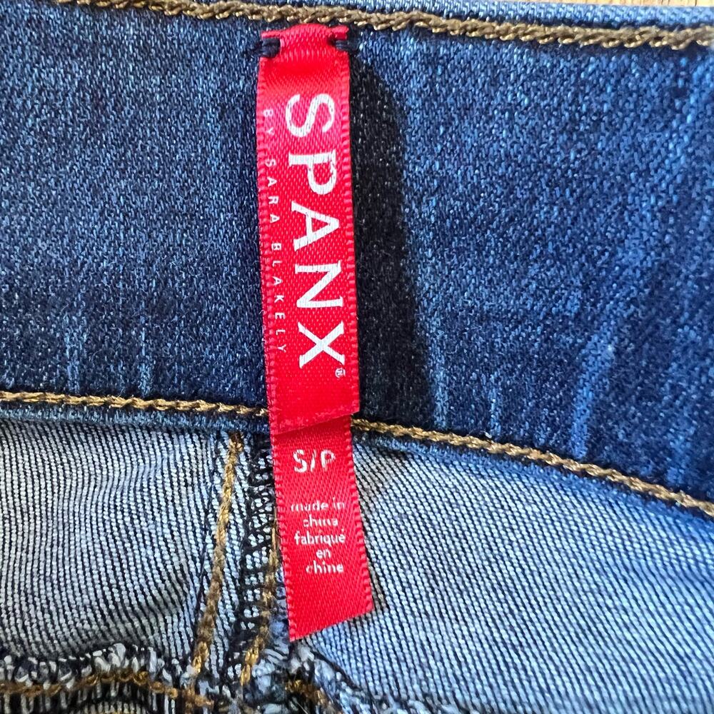 SPANX Jeans Womens Small Skinny Raw Hem Pants Compression Blue - Picture 5 of 10